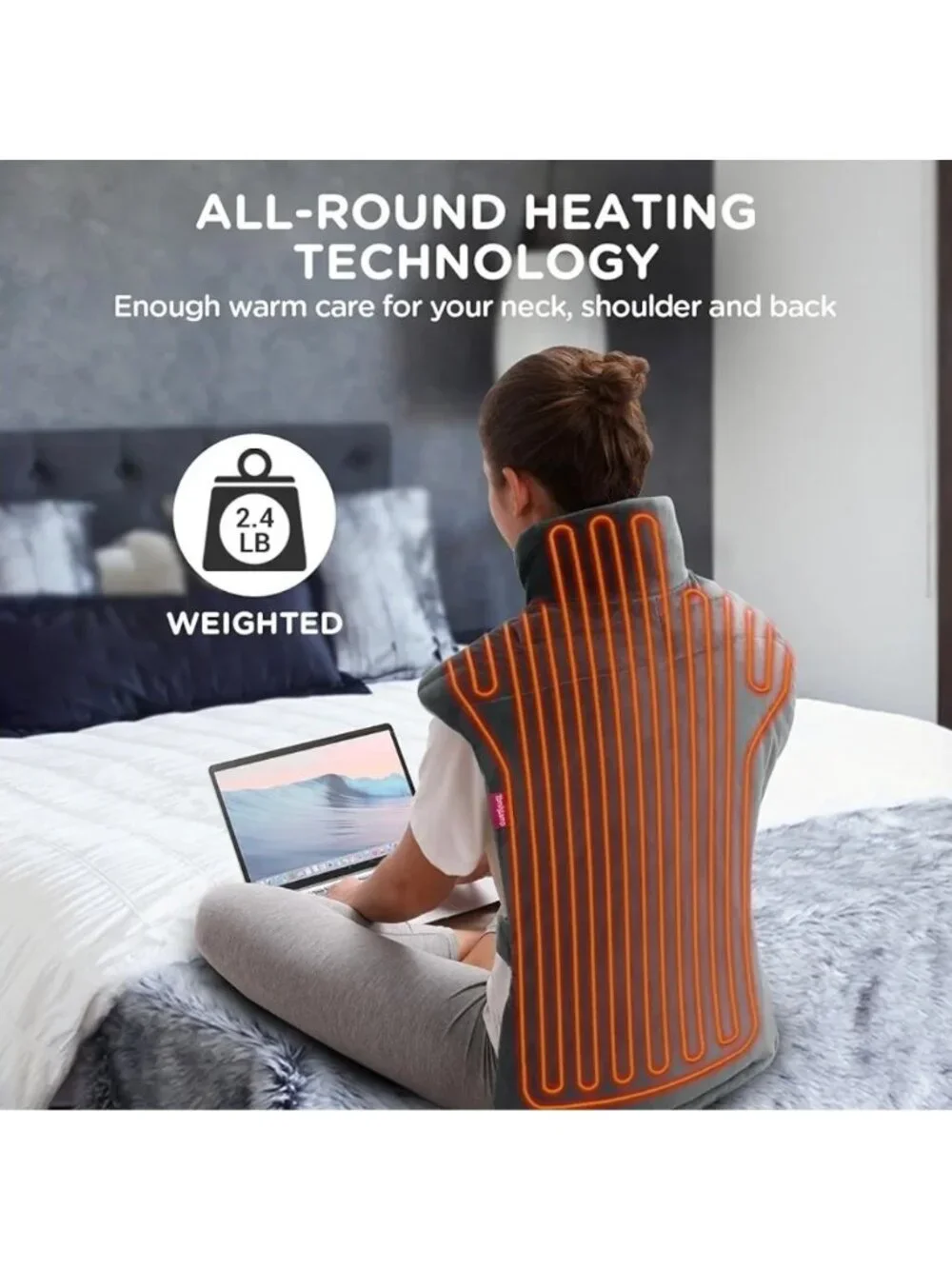 Comfytemp Weighted Heating Pad for Neck and Shoulders, 2.2lb Large Electric